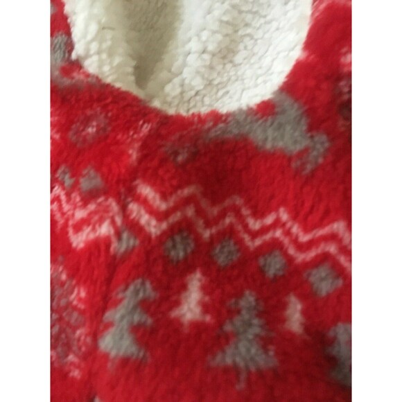 Pet Dog Graphic Print Fleece Faux Fur Vest Jacket Top Holiday Size L Red White - Picture 4 of 10